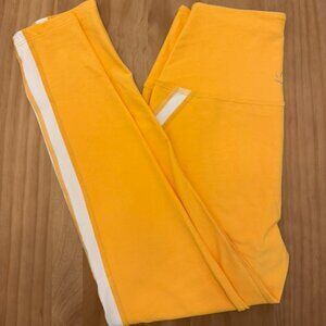 Beyond Yoga Orange with White Stripe leggings - Size L